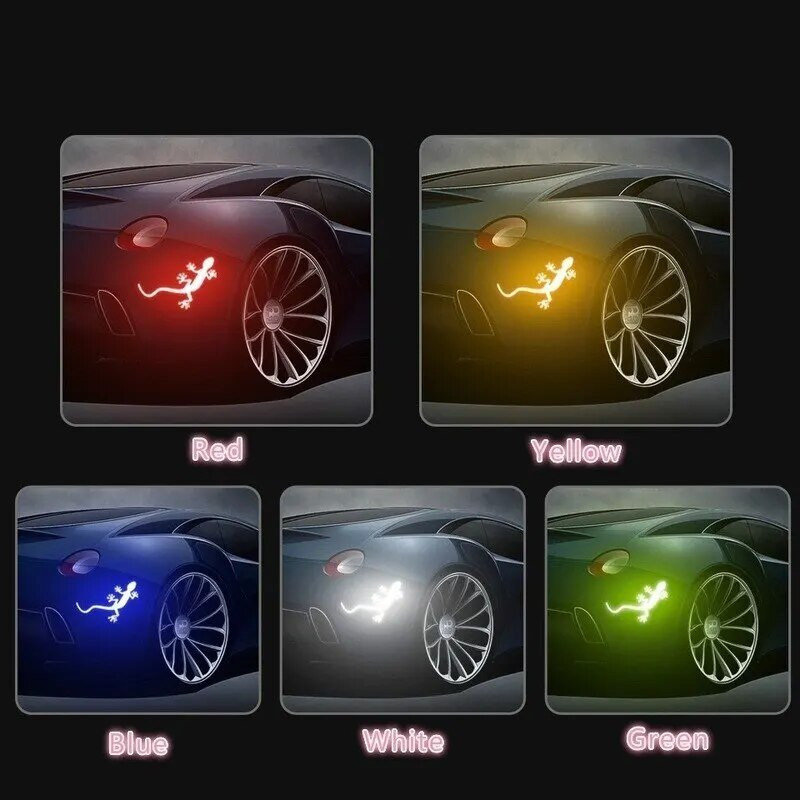 2 buc. Autocolant reflectorizant pentru mașină Avertisment de siguranță Bandă de gecko Reflector de lumină Marca mașini Accesorii auto exterioare Avertisment de conducere pe timp de noapte