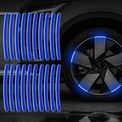 20db autógumi felni fényvisszaverő matrica éjszakai biztonsági figyelmeztető csík motorkerékpár autó kerékagy fényvisszaverő matricák matricák