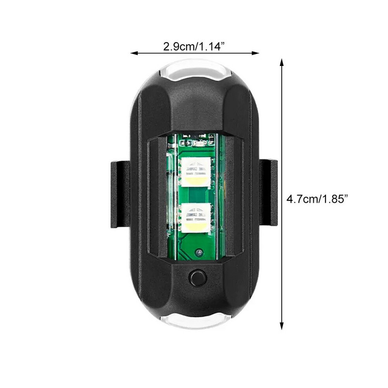 Universali 7 spalvinga LED orlaivio blykstinė lemputė, motociklo prieš susidūrimą įspėjamoji lemputė su USB įkrovimo posūkio signalo indikatoriumi