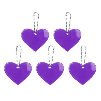 5 db aranyos szív alakú fényvisszaverő kulcstartó táska medál kiegészítők Doft PVC fényvisszaverő kulcstartók a látható biztonság érdekében