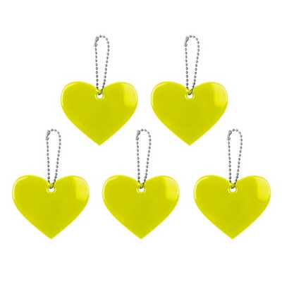 5 db aranyos szív alakú fényvisszaverő kulcstartó táska medál kiegészítők Doft PVC fényvisszaverő kulcstartók a látható biztonság érdekében