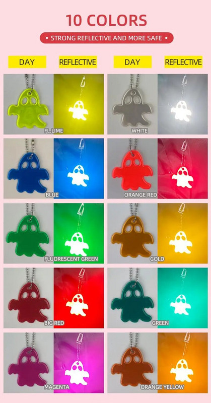 MEILITE 500 küünal Halloweeni kummitus helkur helkur võtmehoidjad Pentagram hoiatuskott ripats võtmed liiklusohutuseks