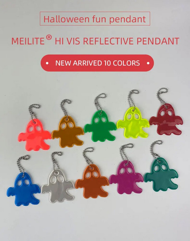 MEILITE 500 küünal Halloweeni kummitus helkur helkur võtmehoidjad Pentagram hoiatuskott ripats võtmed liiklusohutuseks