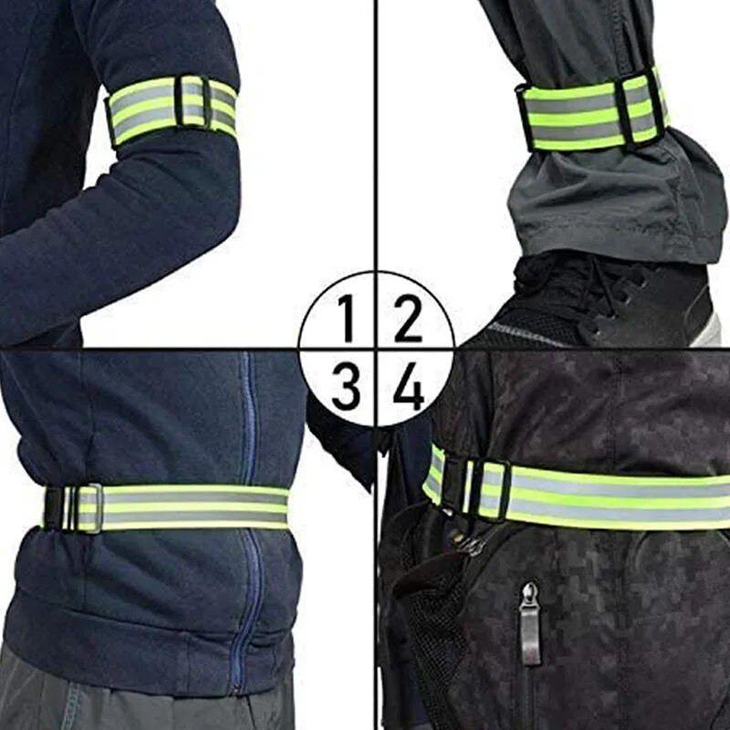 Benzi reflectorizante Bandă elastică pentru braț Braț pentru gleznă Curele pentru picioare Benzi reflectoare de siguranță Curele pentru jogging de noapte Ciclism Alergare