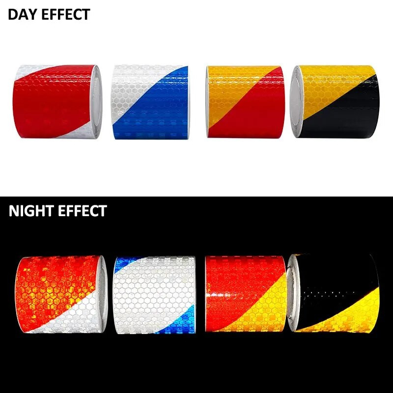 5cm * 3m Bandă reflectoare pentru mașină Bandă imprimată reflector PVC Film reflectorizant Avertizare de siguranță în trafic pentru Camion, Biciclete, Decorare mașină