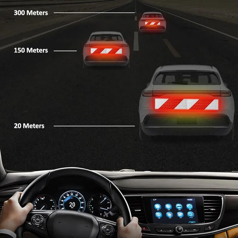 5cm * 3m Bandă reflectoare pentru mașină Bandă imprimată reflector PVC Film reflectorizant Avertizare de siguranță în trafic pentru Camion, Biciclete, Decorare mașină