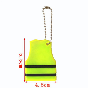 Жълта жилетка Светлоотразителен ключодържател Мек PVC Висулка за безопасност на движението Аксесоари за безопасност на видимостта на пътя Използвайте ключодържател Талисман за чанта