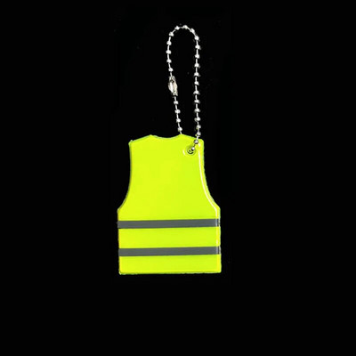 Kollase vestiga helkur võtmehoidja pehme PVC liiklusohutuse ripatsitarvikud liikluse nähtavuse ohutuse tagamiseks Kasutage koti võtmehoidja võlu