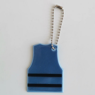 Kollase vestiga helkur võtmehoidja pehme PVC liiklusohutuse ripatsitarvikud liikluse nähtavuse ohutuse tagamiseks Kasutage koti võtmehoidja võlu