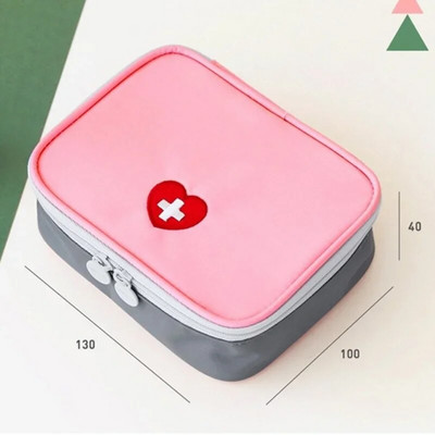 Чанта за комплект за първа помощ на открито Пътуване Начало Къмпинг Преносима мини розова медицинска торбичка Чанти за съхранение на хапчета Комплекти за спешно оцеляване