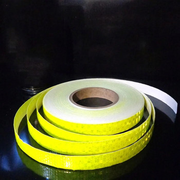 2.5cmx5m Велосипедна светлоотразителна лента Водоустойчив предупредителен стикер за безопасност Бял Червен Жълт Флуоресцентен Зелен Син Рефлектори за неща
