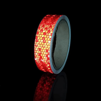 2,5 cm x 5 m dviratį atspindinti juosta Neperšlampama saugos įspėjimo lipdukas baltas raudonas geltonas fluorescencinis žalias mėlynas atšvaitai daiktams
