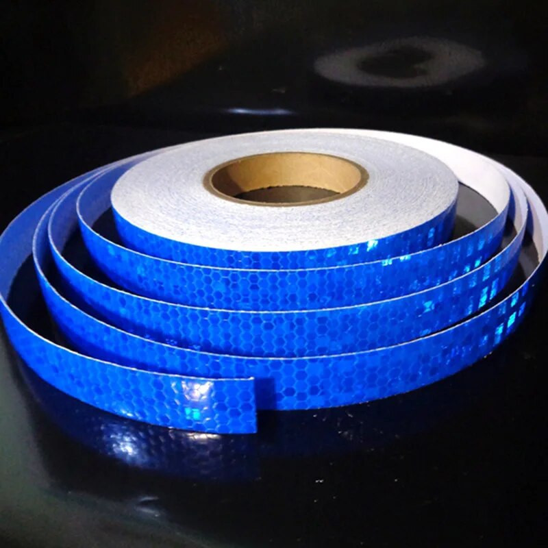 2,5 cm x 5 m dviratį atspindinti juosta Neperšlampama saugos įspėjimo lipdukas baltas raudonas geltonas fluorescencinis žalias mėlynas atšvaitai daiktams