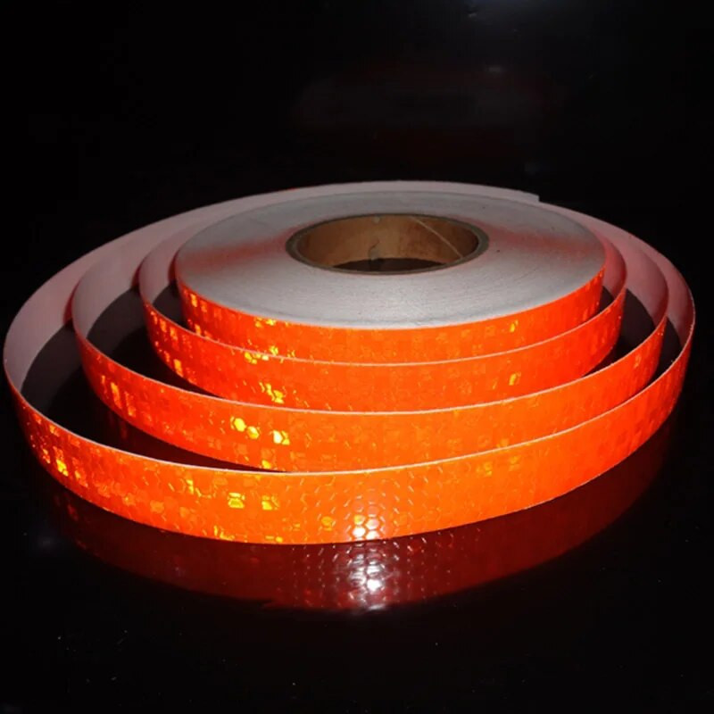 2,5 cm x 5 m dviratį atspindinti juosta Neperšlampama saugos įspėjimo lipdukas baltas raudonas geltonas fluorescencinis žalias mėlynas atšvaitai daiktams