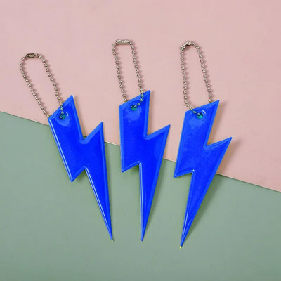 Žaibo formos atspindintis raktų pakabukas Gero matomumo pakabukas Kūrybiniai krepšiai Juostiniai papuošalai Suaugusiems vaikams Saugos atšvaitas įtaisas