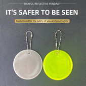 Ανακλαστικό κρεμαστό κόσμημα διπλής όψεως Προειδοποίηση ασφαλείας Πεζοπορία Ποδηλασία αντανακλαστή Δώρο Μπρελόκ 600 Ανοιχτό φθορίζον κίτρινο