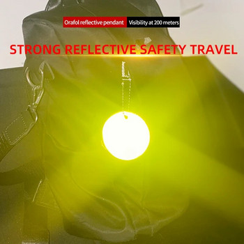Ανακλαστικό κρεμαστό κόσμημα διπλής όψεως Προειδοποίηση ασφαλείας Πεζοπορία Ποδηλασία αντανακλαστή Δώρο Μπρελόκ 600 Ανοιχτό φθορίζον κίτρινο