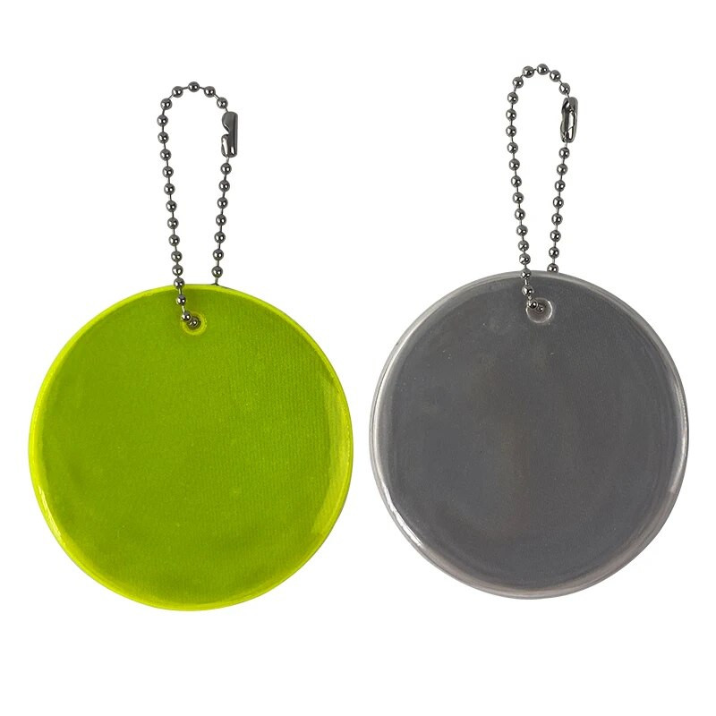 Ανακλαστικό κρεμαστό κόσμημα διπλής όψεως Προειδοποίηση ασφαλείας Πεζοπορία Ποδηλασία αντανακλαστή Δώρο Μπρελόκ 600 Ανοιχτό φθορίζον κίτρινο