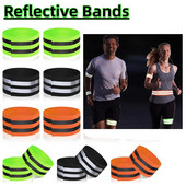 2 vnt. šviesą atspindinčios juostos, juostos atšvaitai vaikams Elastinės rankovės juostelės Saugumo saugos apyrankės, skirtos naktiniam bėgimui dviračiu
