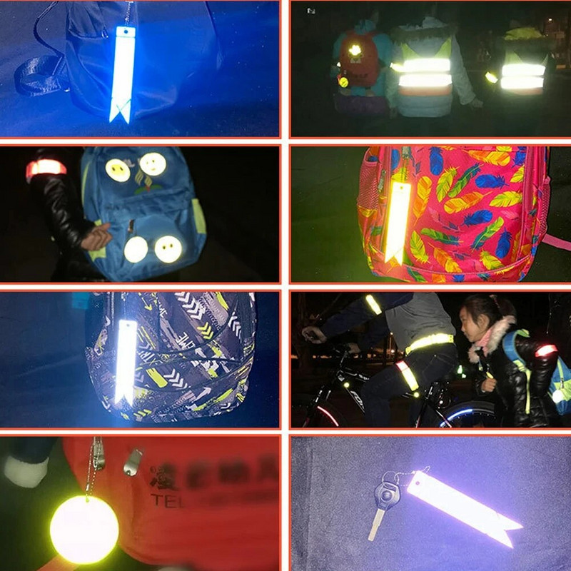 10 tk helkurribaga ripatsikott võtmehoidja öine kõrgläikega turvamarker helkurriips võtmehoidja tarvikud kaunistus