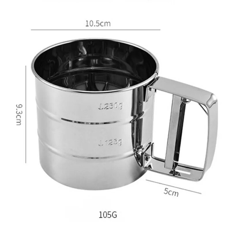 Novo sito za brašno od nehrđajućeg čelika Mrežasto sito za prah Kuhinjski gadget Kolači Ručno prosijano sito za šećer Sito za pečenje Cjedilo