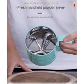 Nerūdijančio plieno rankiniai miltų sieto kepimo įrankiai Nelipnūs sieto puodelio tipai Pusiau automatiniai sietiniai buitiniai virtuvės įrankiai