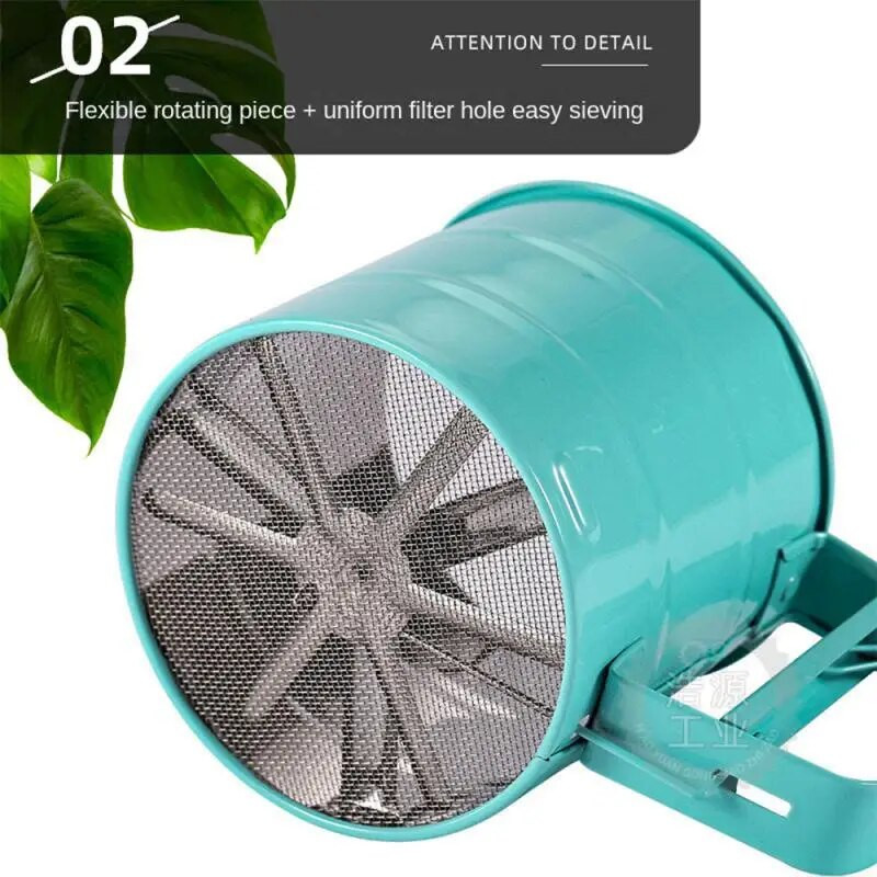 Nerūdijančio plieno rankiniai miltų sieto kepimo įrankiai Nelipnūs sieto puodelio tipai Pusiau automatiniai sietiniai buitiniai virtuvės įrankiai