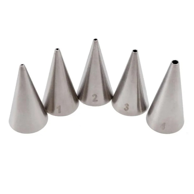5db rozsdamentes acél jegesedés csövek fúvókák szett Író torta díszítő eszközök Krémes tészta tippek Sütemény fúvókák készlet konyhába