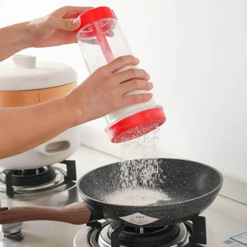 Въртяща се чаша за сито за брашно Ръчен полуавтоматичен миксер за брашно Домакински инструменти за печене Пластмасово сито за брашно Кухненска джаджа