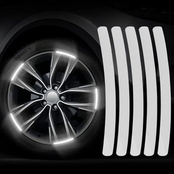 Αυτοκόλλητο 40/20Pcs Αυτοκόλλητο πλήμνης τροχού αυτοκινήτου με υψηλή ανακλαστική ταινία για μοτοσικλέτα νυχτερινή οδήγηση Φωτεινό καθολικό αυτοκόλλητο
