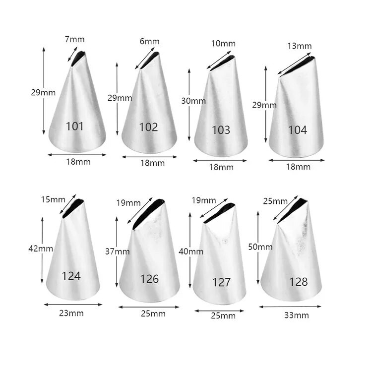 Savjeti za mlaznice od nehrđajućeg čelika DIY alat za ukrašavanje torti Icing Piping Cream Vrećica za tijesto Mlaznica za pekarske alate Kuhinjski pribor