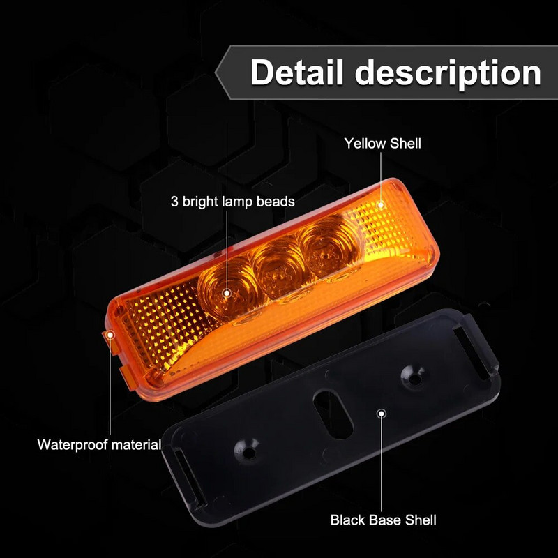 12V kiváló minőségű Piranha Highlight 3 led teherautó oldalsó lámpa LED jelzőlámpa