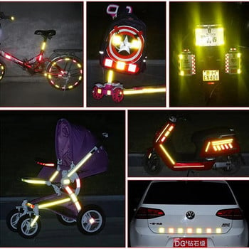 Светлоотразителна лента с ширина 25 mm Флуоресцентна MTB велосипед Велосипед MTB Светлоотразителни стикери Залепваща лента Стикери за велосипеди