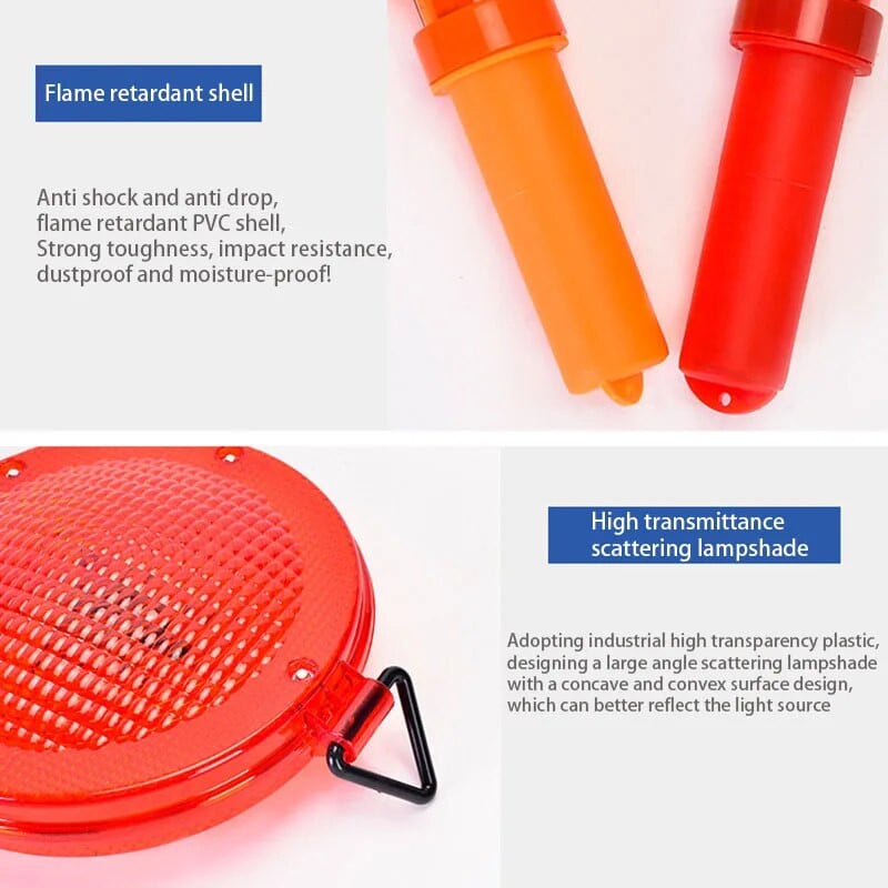 KOOJN LED Highlight Warning Circular Large Cake Light Предупредителна светлина за опасност с ръчна батерия Строб светлина за път