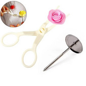 1Set 13,5*5,5*1,6 cm Cvjetne škare + stalak za glazuru za nokte Bake Cake Decorating Cupcake Alat za tijesto Škare za prijenos noktiju