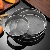 Itin smulkus 60 tinklelio nerūdijančio plieno miltų sietelis, apvalus cukraus, kakavos miltelių sieteliai, kepimo tešlos sietelis Virtuvės priedai