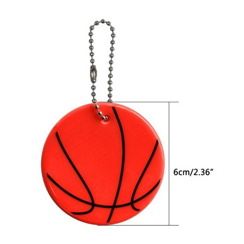 Баскетболен светлоотразителен ключодържател Висулка за чанта с вериги Doft PVC рефлекторни ключодържатели за видима безопасност Дропшиппинг