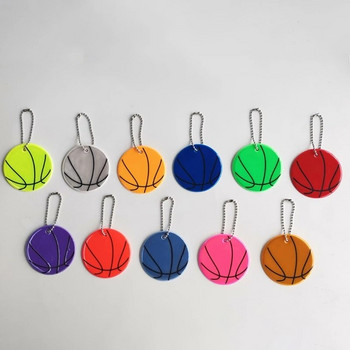 Баскетболен светлоотразителен ключодържател Висулка за чанта с вериги Doft PVC рефлекторни ключодържатели за видима безопасност Дропшиппинг