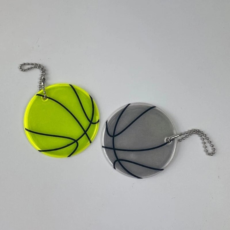 Korvpalli peegeldav võtmehoidja koti ripats kettidega Doft PVC helkur võtmehoidjad nähtava ohutuse jaoks