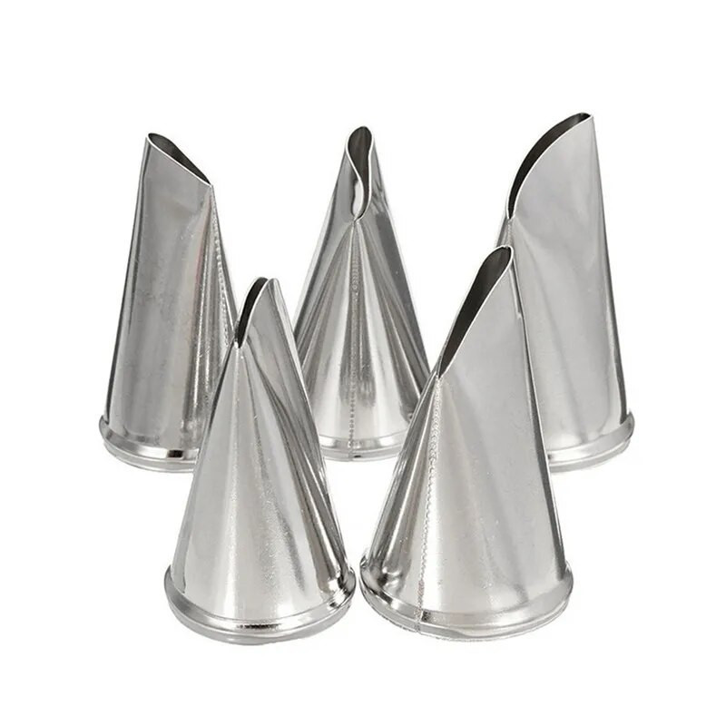5 komada Metalni vrhovi za kremu od latica ruže Alati za ukrašavanje kolača Čelične cijevi za glazuru Mlaznice Lišće za ukrašavanje kreme za kolače Alat za kolače