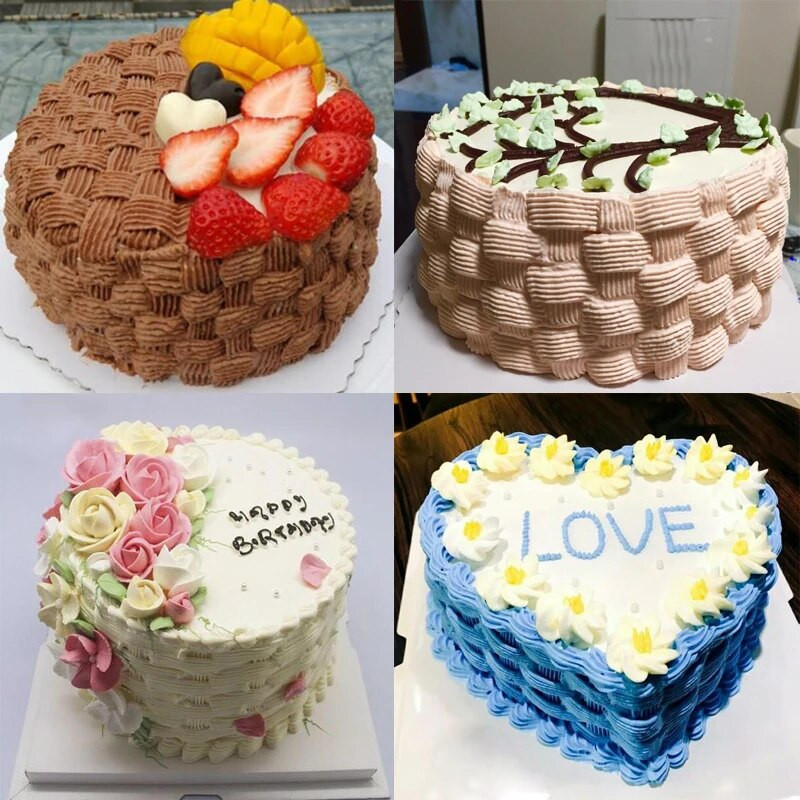 1kom/4kom #3D#47#895#200 Savjeti za ukrašavanje kolača Set mlaznica za glazuru od nehrđajućeg čelika Mlaznica za cvjetne košare u jednom redu