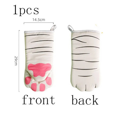 Neklizajuće kuhinjske rukavice s mačjim šapama iz crtanih filmova, rukavice za pećnicu, duge pamučne izolacijske rukavice za pečenje, otporne na mikrovalnu pećnicu