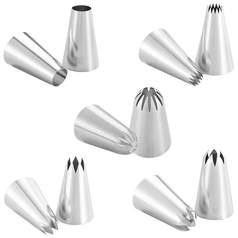 Velike mlaznice za kolače od tijesta Profesionalni set od nehrđajućeg čelika Savjeti za cijevi za glazuru Utičnica za tijesto Slastičarstvo Kolačići Cupcake