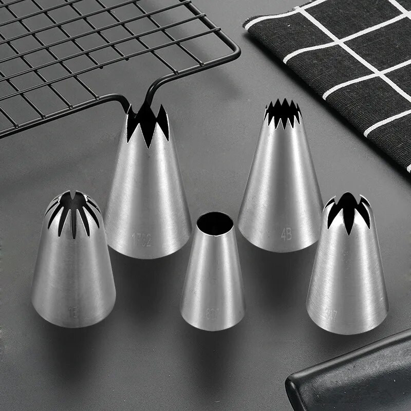 Velike mlaznice za kolače od tijesta Profesionalni set od nehrđajućeg čelika Savjeti za cijevi za glazuru Utičnica za tijesto Slastičarstvo Kolačići Cupcake