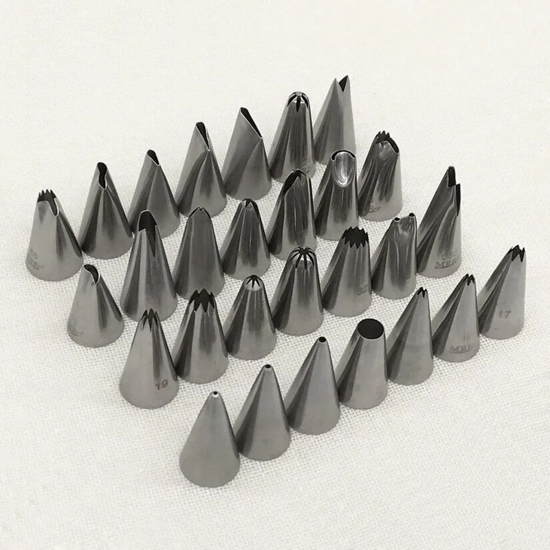 Male mlaznice za ukrašavanje od nehrđajućeg čelika Cijev za glazuru Savjeti za pecivo Fondant Ukrašavanje torte Sugarcraft Alati Posuda za pečenje