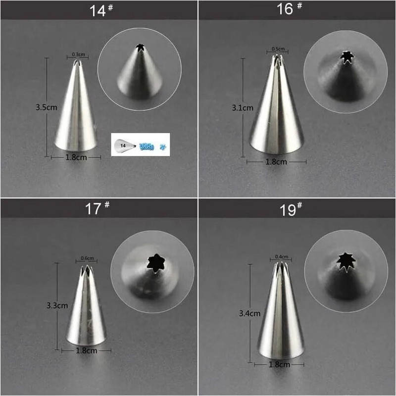 Male mlaznice za ukrašavanje od nehrđajućeg čelika Cijev za glazuru Savjeti za pecivo Fondant Ukrašavanje torte Sugarcraft Alati Posuda za pečenje