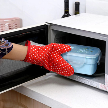 1 бр. Топлоизолационни ръкавици Кухненски, устойчиви на висока температура Ръкавици за микровълнова фурна Печене у дома Фурна против изгаряне