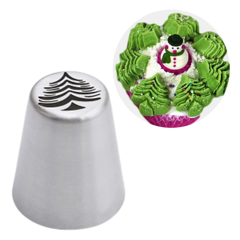 1Pc Božićna krema za kolač Glazura Piping Mlaznice Set Kuhinjsko drvce Snježna pahuljica Cupcake Dekoracija Cvijet Usta Alati za pečenje tijesta
