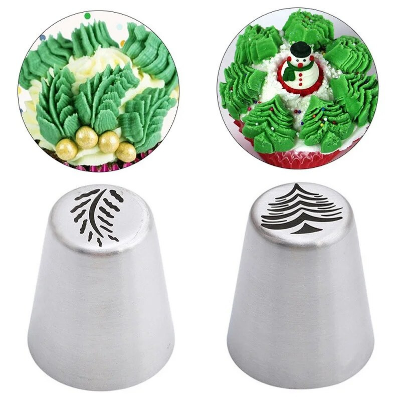 1Pc Božićna krema za kolač Glazura Piping Mlaznice Set Kuhinjsko drvce Snježna pahuljica Cupcake Dekoracija Cvijet Usta Alati za pečenje tijesta