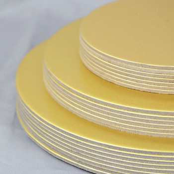 10,16,22,26 см Златна кръгла дъска за торта Кръгла картонена основа за консумативи за украса на торта Поднос за парти Кексчета Десерт Инструменти за торта